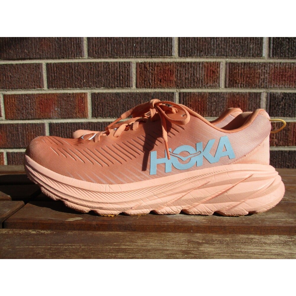 Hoka One One Rincon 3 Women 10.5 B Peach Orange Athletic Running Shoes 1119396 - Picture 8 of 14